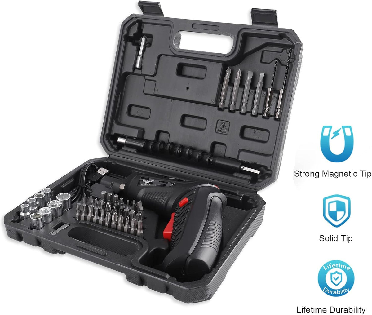 47-in-1 Cordless Electric Screwdriver Set – Rechargeable DIY Tool Kit